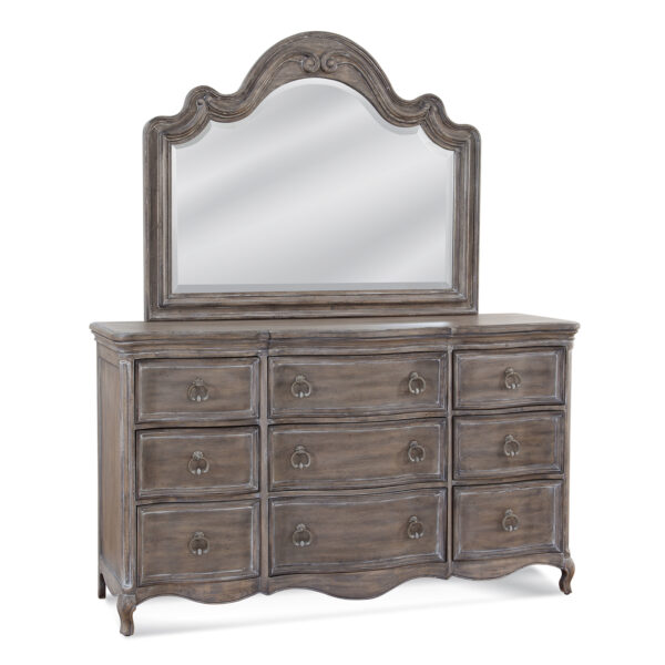 1575 Genoa 3 Pc Bedroom Set- Queen Bed, Dresser, Mirror