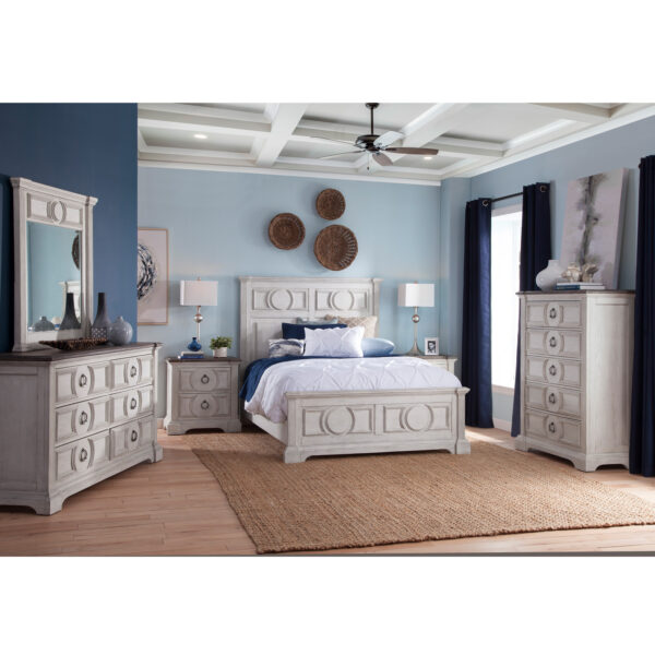 9410 Brighten 5 Pcs Bedroom Set- Queen Bed, Dresser, Mirror, Chest, Nightstand
