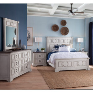 9410 Brighten 4 Pcs Bedroom Set- Queen Bed, Dresser, Mirror, Nightstand