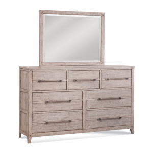 2810 Aurora 4 Pc Bedroom Set- Queen Sleigh Bed, Dresser, Mirror, 1 Drawer Nightstand