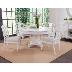 3910 Rodanthe 5 Pc Dining Set - Pedestal Table, 4 Splat Back Chairs