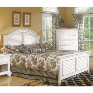 6510 Cottage Traditions 4 Pcs Bedroom Set- Queen Arched Bed, High Dresser, Mirror, Large Nightstand